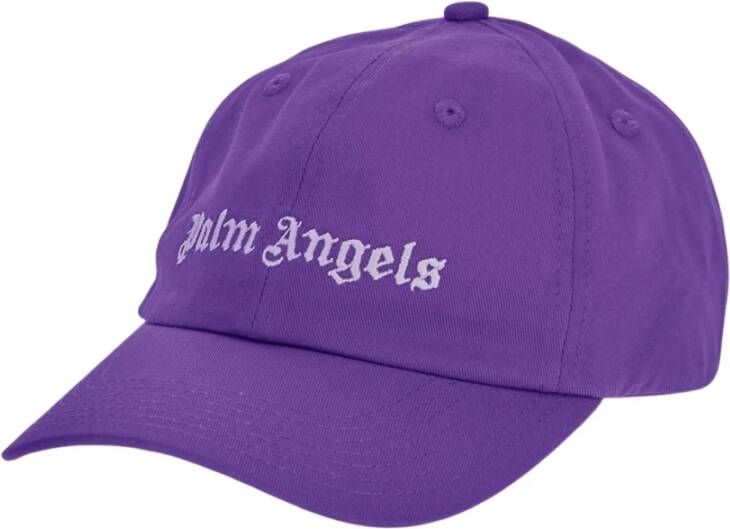 Palm Angels Geborduurde Logo Pet Purple Heren