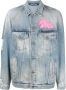 Palm Angels Denim jack Blauw - Thumbnail 1