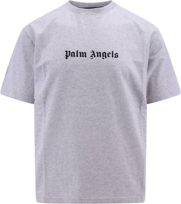 Palm Angels Grijze Crew-Neck T-Shirt voor Heren Grijs Heren