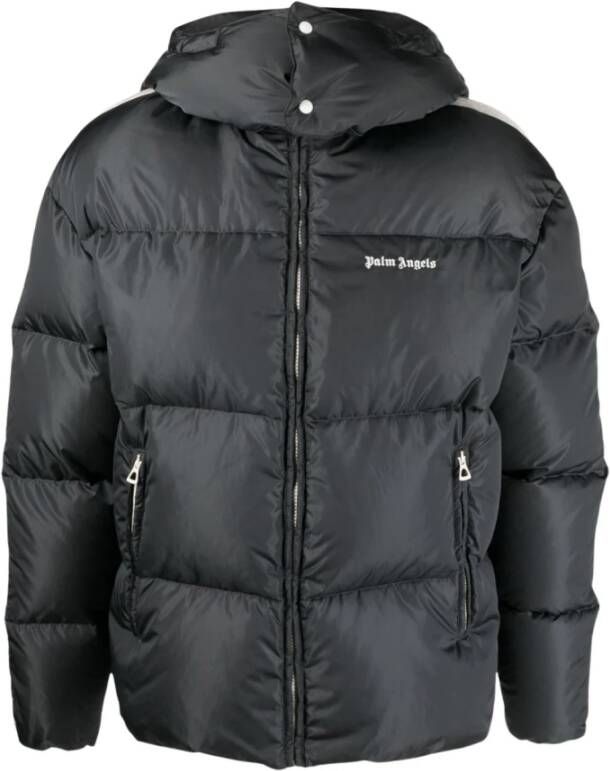 Palm Angels Grijze Hooded Track Jacket voor Heren Grijs Heren