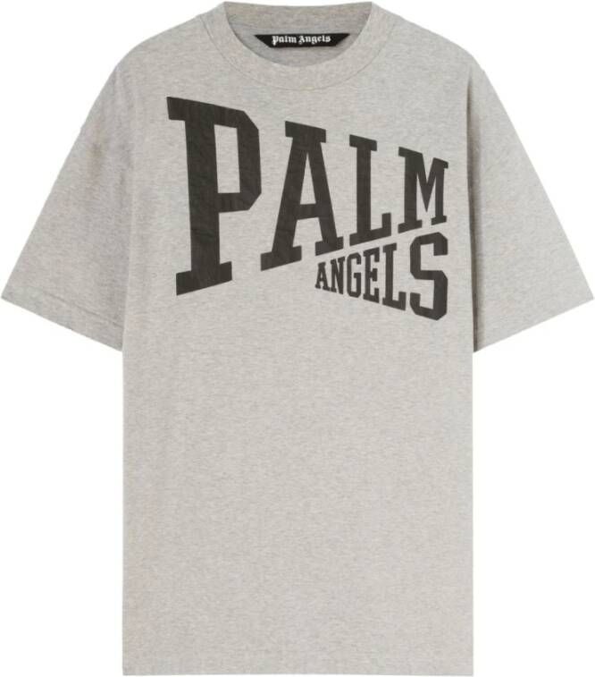 Palm Angels Grijze katoenen T-shirt voor heren Aw23 collectie Grijs Heren