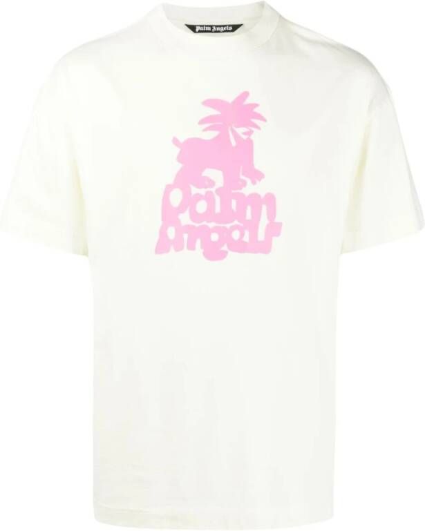 Palm Angels Groene Katoenen Leon T-Shirt Stijlvol en Bewust Green Heren
