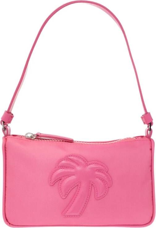 Palm Angels Fuchsia Schoudertas met Palm Tree Logo Pink Dames