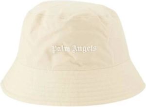 Palm Angels Bucket hat with logo Beige