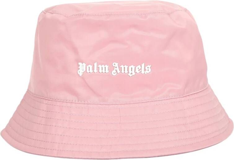 Palm Angels Street Casual Bucket Hat met Logo Print Pink Dames