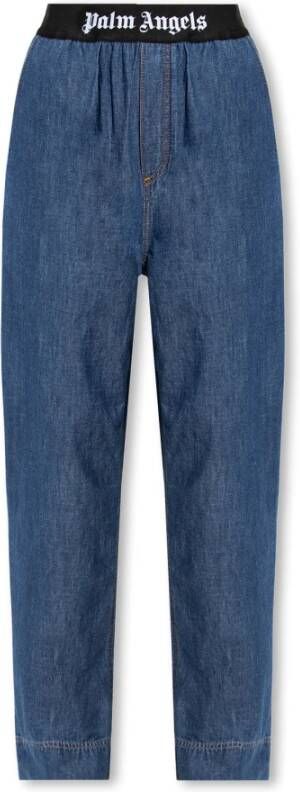 Palm Angels High-rise jeans Blauw Dames