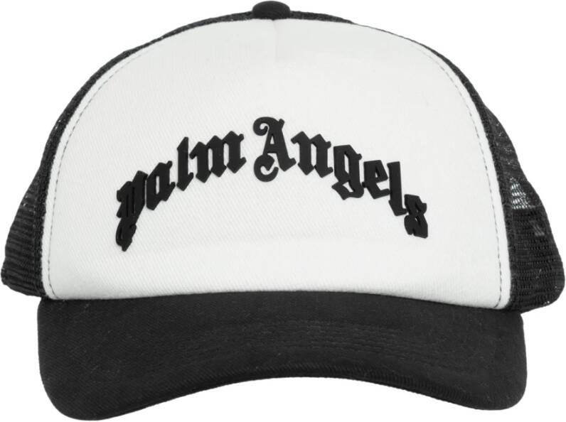 Palm Angels Hoed honkbal pet gebogen logo Zwart Heren