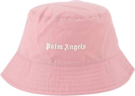 Palm Angels Logo Bedrukt Effen Kleur T-Shirt Pink Dames