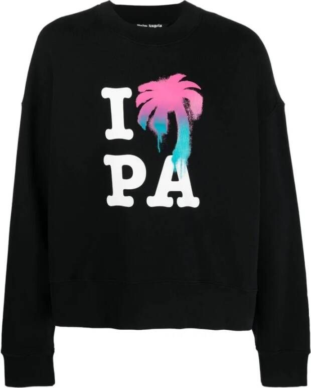 Palm Angels I Love PA Grafische Sweatshirt Zwart Heren