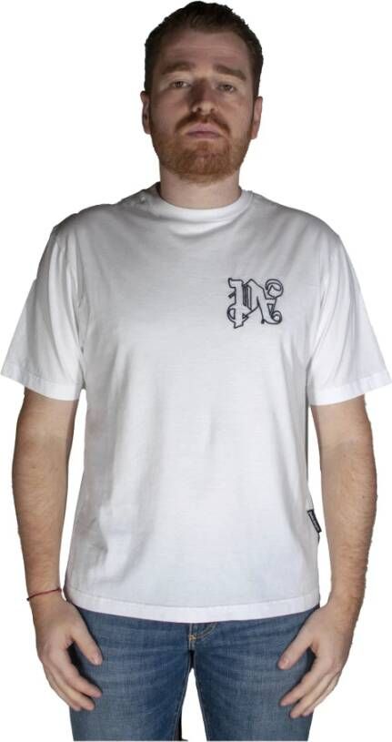 Palm Angels Iconisch PA Logo T-Shirt Wit Heren