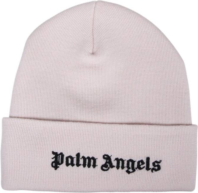 Palm Angels Iconische Logo Beanie Zwart Roze Heren