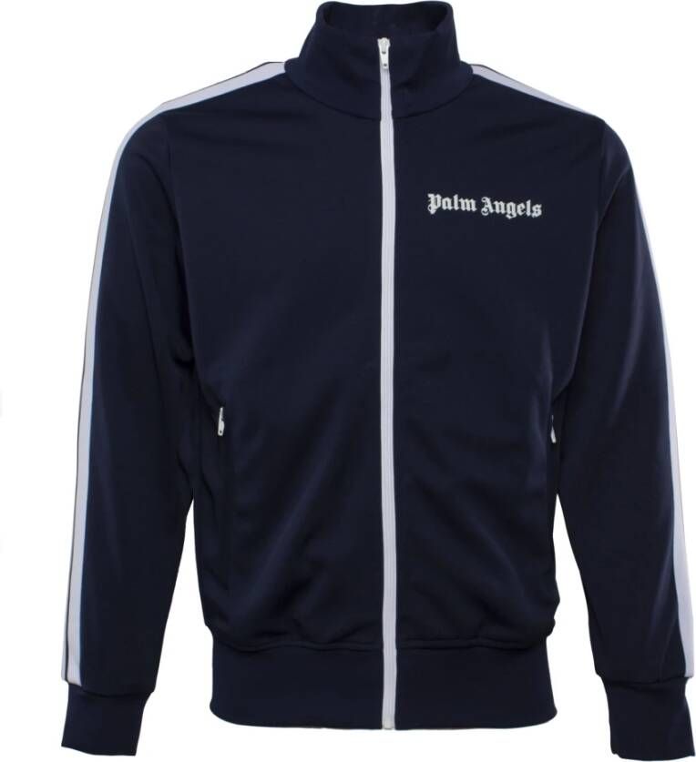 Palm Angels Zip-Through Sweatshirt Upgrade voor Moderne Mannen Blauw Heren