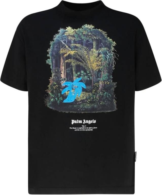Palm Angels Jungle Print Grafisch T-Shirt Black Heren