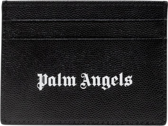Palm Angels Zwarte Portemonnee Regular Fit Geschikt voor alle temperaturen 100% leer Black Heren
