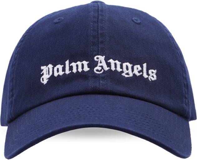Palm Angels Blauwe Streetwear Pet met Groene Accenten Blue Heren