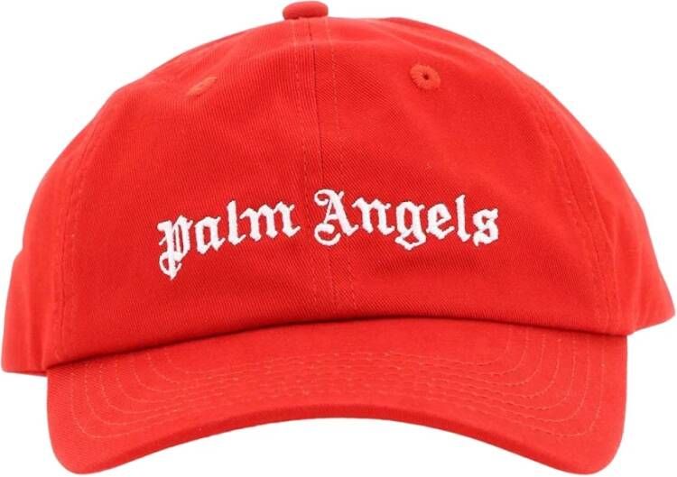 Palm Angels Logo Baseballpet met Geborduurde Letters Red Heren