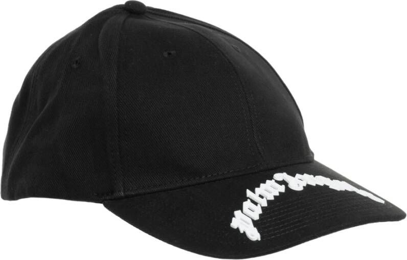 Palm Angels Honkbalpet met geborduurd logo Zwart