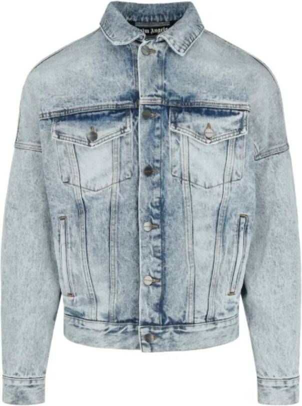 Palm Angels Katoenen Buitenkleding met Knopen Blauw Dames