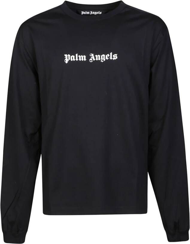 Palm Angels Klassiek Logo Slim Fit Longsleeve T-shirt Zwart Heren
