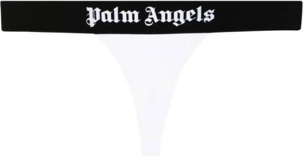 Palm Angels Klassieke logo -teenslippers Wit Dames