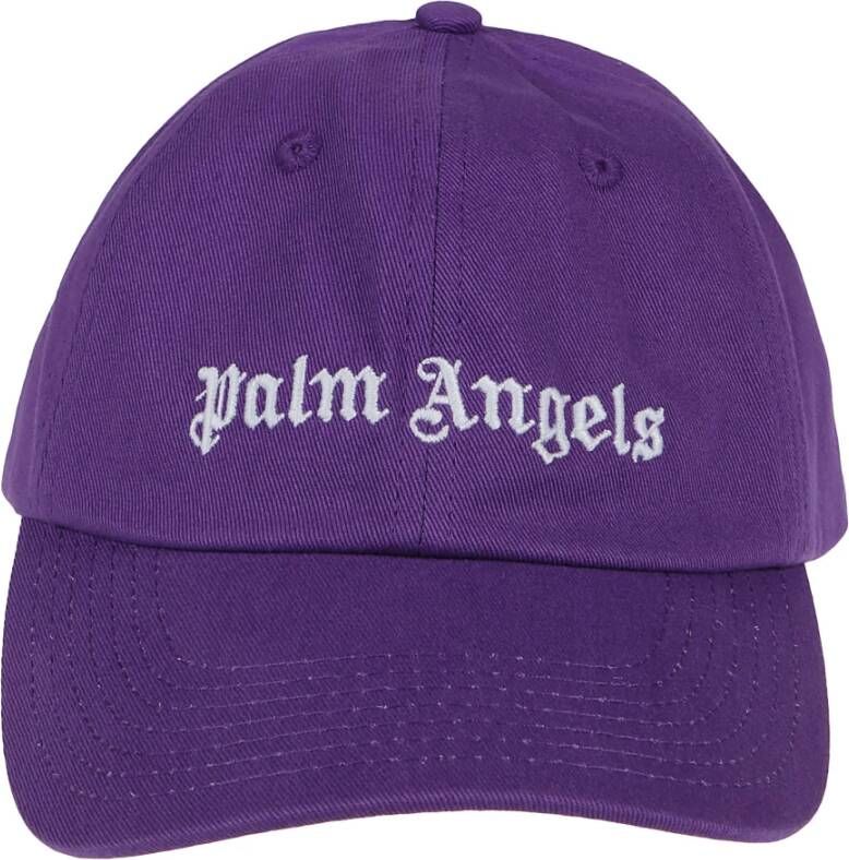 Palm Angels Klassieke Streetwear Pet in Violet en Wit Purple Heren