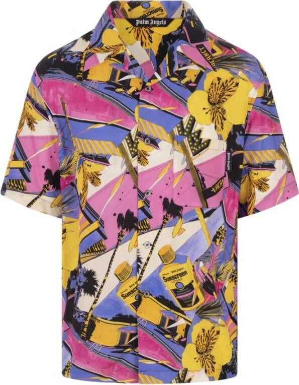 Palm Angels Korte mouwen overhemd met multicolor Miami mix Meerkleurig Heren