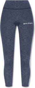 Palm Angels Leggings With Logo Blauw Dames