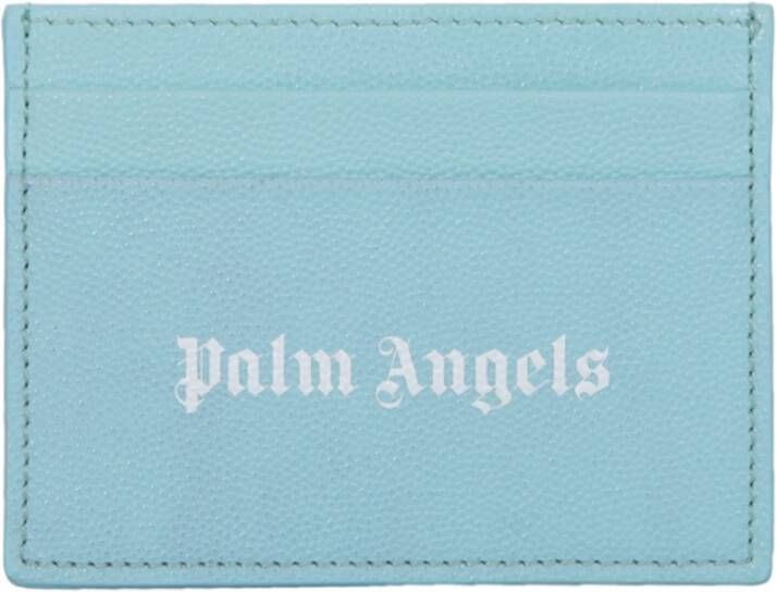 Palm Angels Lichtblauwe Logo Kaarthouder Blauw Heren