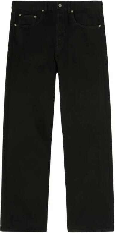 Palm Angels Logo `Bw` Losse 5-Pocket Jeans Zwart Heren