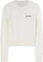 Palm Angels Logo-geborduurde Crew-Neck Sweater Beige Dames - Thumbnail 1