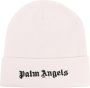 Palm Angels Logo-geborduurde wollen beanie Zwart Dames - Thumbnail 3
