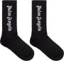 Palm Angels Kids Geribbelde sokken met intarsia logo Zwart - Thumbnail 1