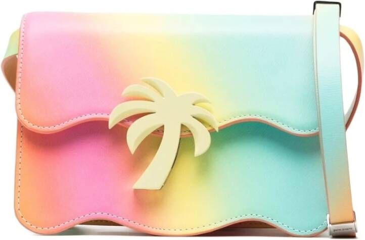 Palm Angels Medium Palm Beach Multikleur Leren Schoudertas Meerkleurig Dames