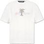 Palm Angels Logo-Print Ronde Hals T-Shirt in Wit White Heren - Thumbnail 1