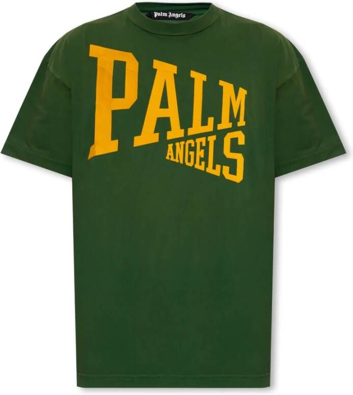 Palm Angels Merk T-shirt Groen Heren