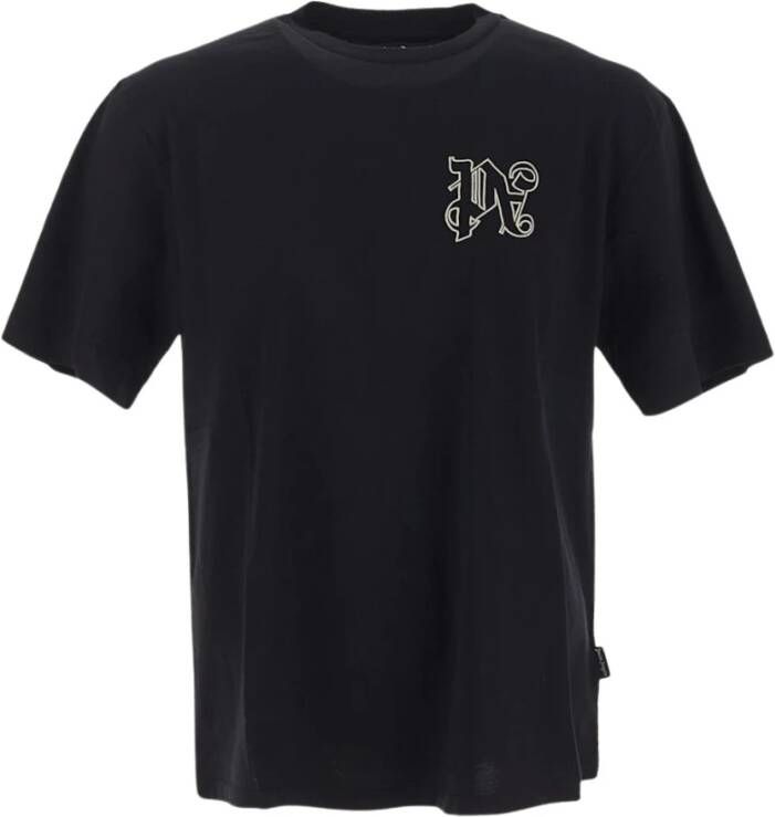 Palm Angels Monogram Crew Neck T-Shirt Zwart Heren