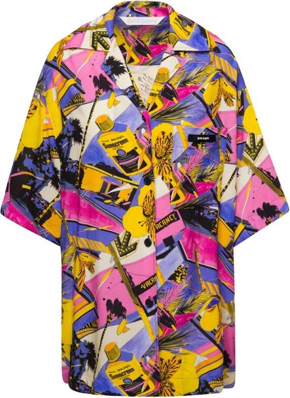 Palm Angels Multicolor Oversize Bowling Shirt Meerkleurig Dames