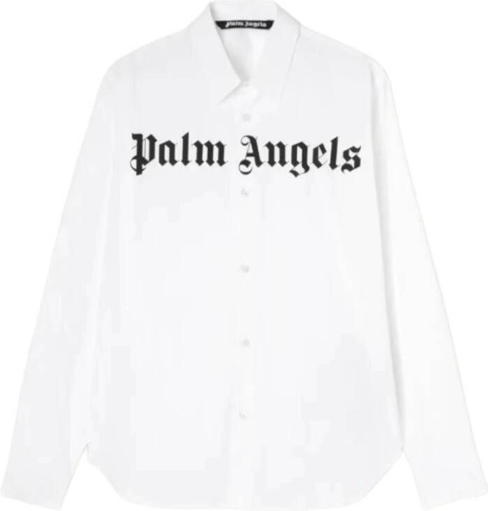 Palm Angels Logo print shirt Wit Heren