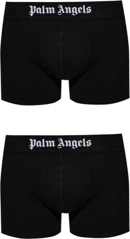 Palm Angels Elegante Upgrade: Zwarte en Witte Boxershorts Black Heren