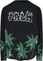 Palm Angels Oversized Katoenen T-shirt met Skull en Palm Print Zwart Heren - Thumbnail 1