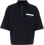 Palm Angels Oversized Polo Shirt in Midnight Blue Blauw Heren - Thumbnail 1