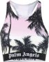 Palm Angels Paarse Palmboomprint Mouwloze Crop Top Paars Dames - Thumbnail 1