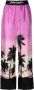 Palm Angels Paarse Broek met Wijde Pijpen en Palmprint Purple Dames - Thumbnail 1