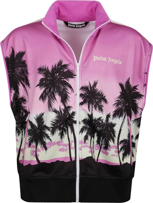 Palm Angels Paarse Sunset Track Vest Purple Heren