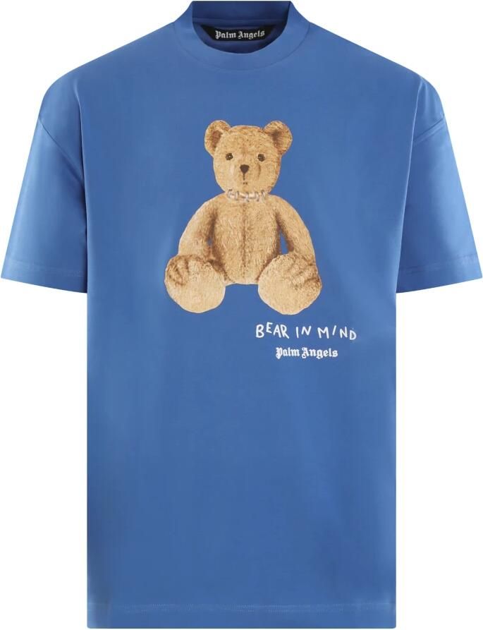 Palm Angels Bear In Mind T-Shirt Blue Heren