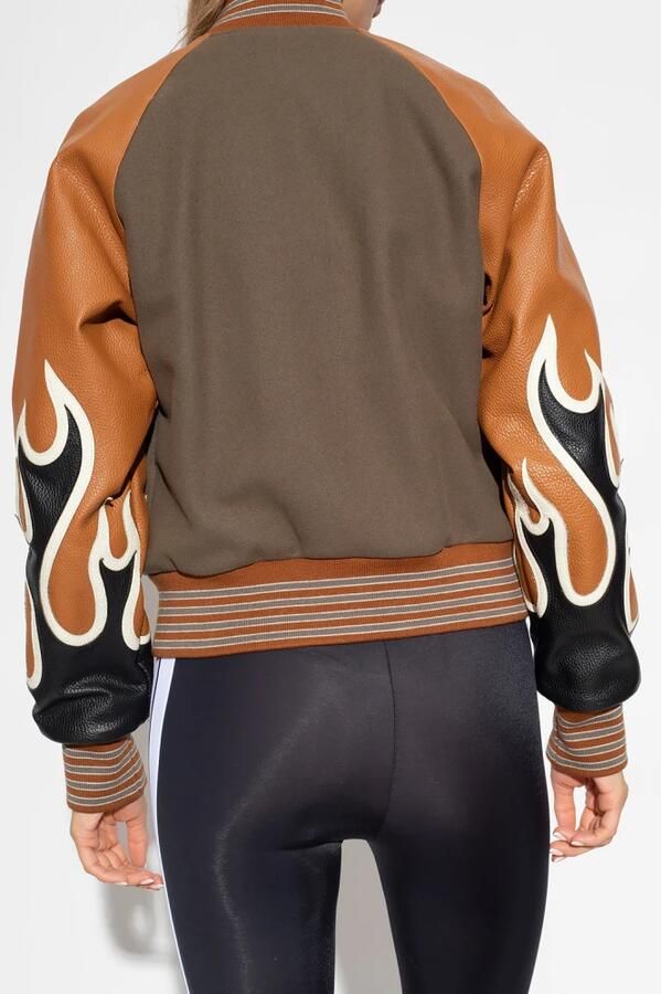 Palm Angels Bomberjack met vlammenprint Groen - Foto 4