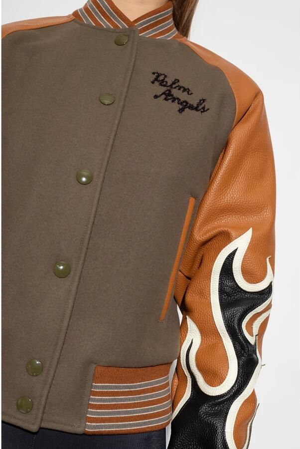 Palm Angels Bomberjack met vlammenprint Groen - Foto 2