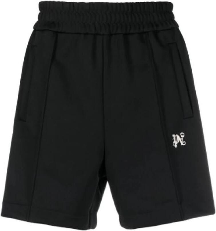 Palm Angels Broek met geborduurd logo en zijstreep Black Heren
