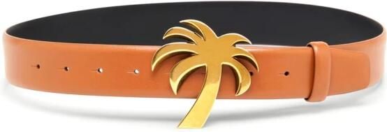 Palm Angels Bruin Goud Gesp Riem Leer Italië Brown Heren - Foto 4