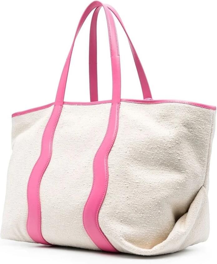 Palm Angels Shoppers & Totes Canvas Tote Bag With Contrast Logo Print in wit - Foto 2